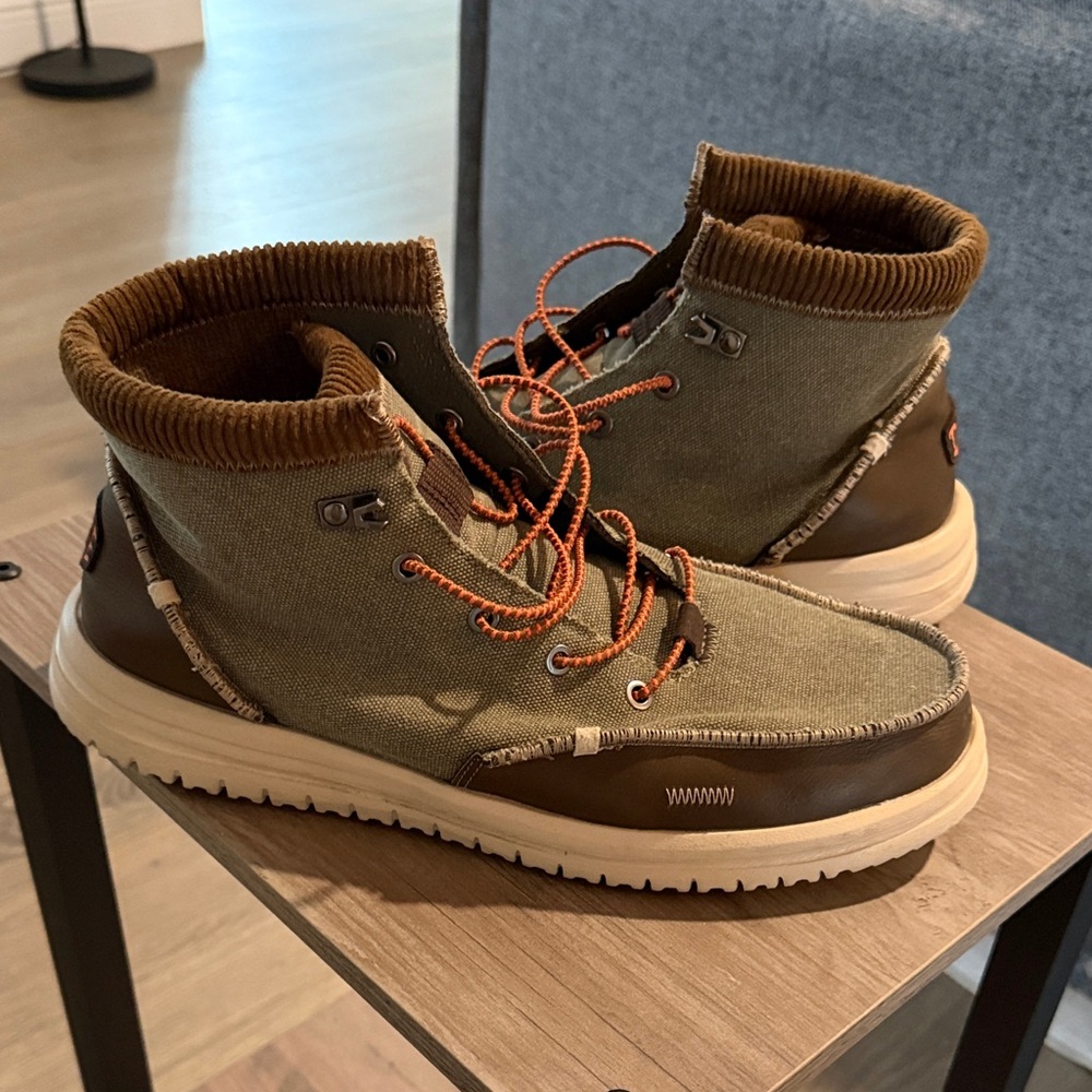 Hey Dude Olive and Brown Chukka Boots